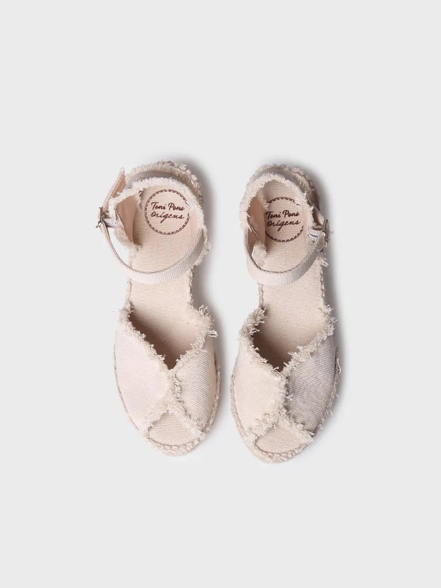 Women's espadrilles with frayed finish