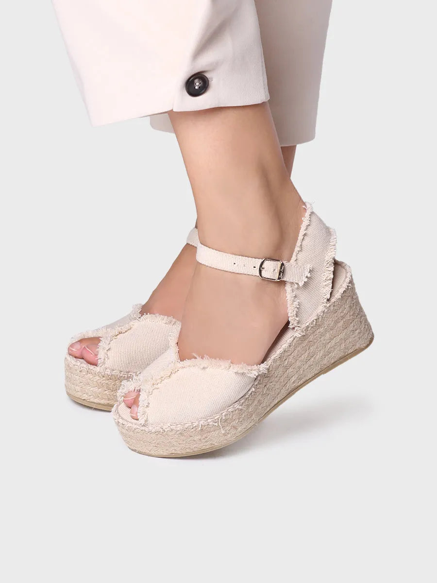 Women's espadrilles with frayed finish