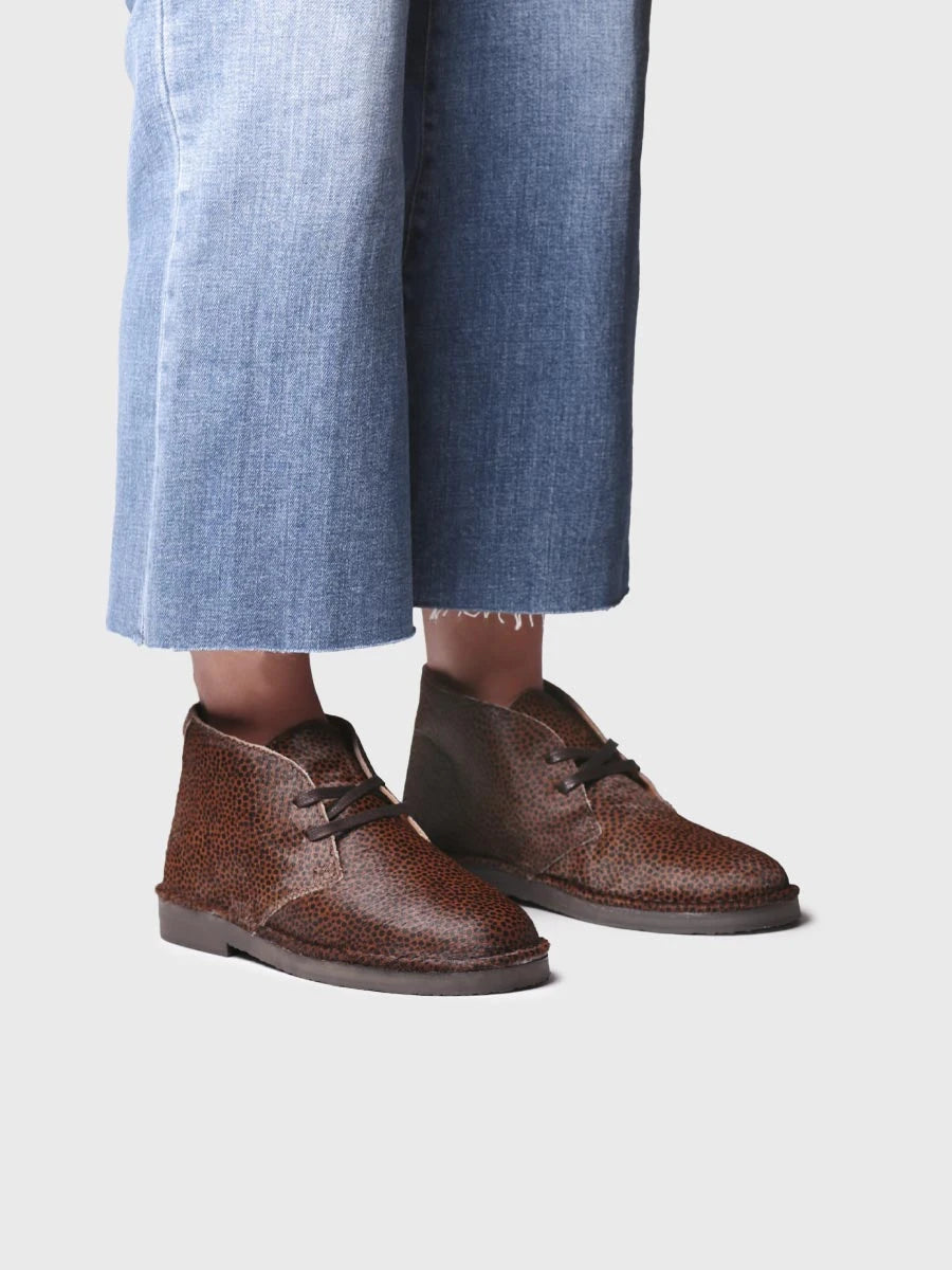 Stiefelette aus Leder mit Punktemuster für Damen | IVETTE-JG
