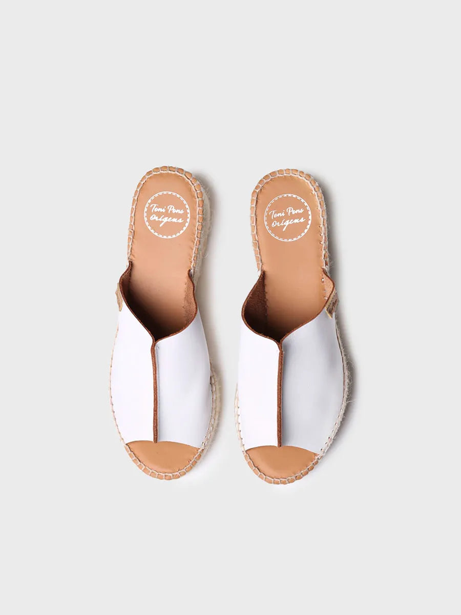 zapatillas mujer - Alpargata de piel destalonada en color Blanco | IVONNE - Toni Pons