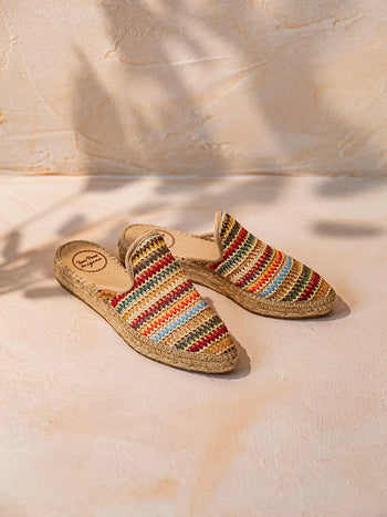 zapatillas mujer - Alpargata tipo babucha de mujer en rafia multicolor | JUNE-MA - Toni Pons