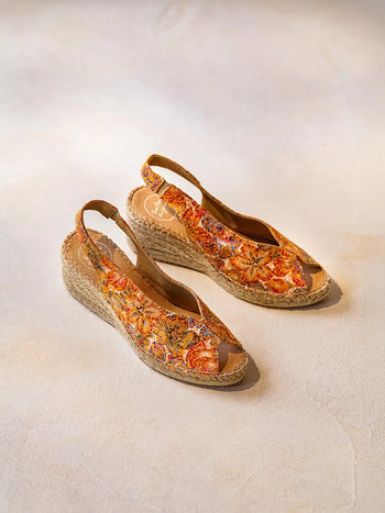 zapatillas mujer - Alpargata peep toe de mujer en piel multicolor | LAILA-LL - Toni Pons