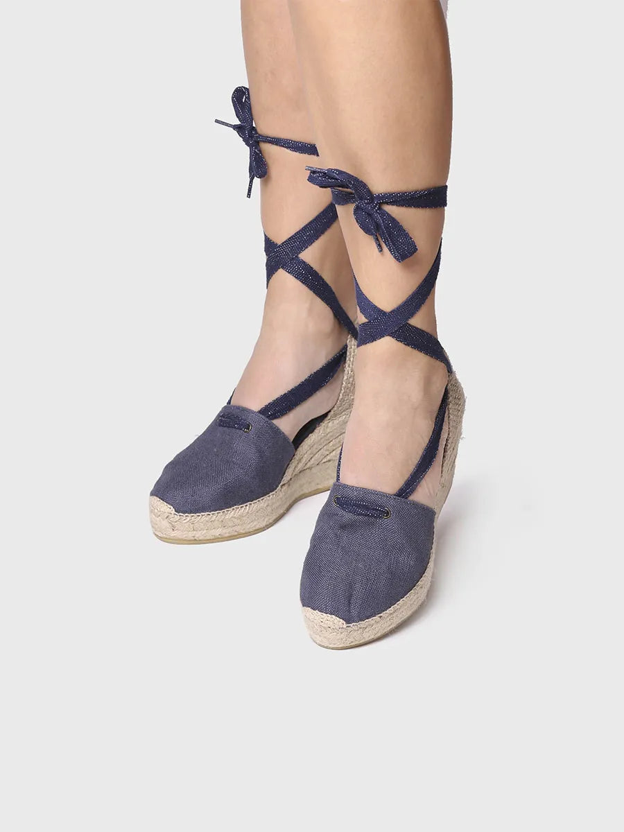 Alpargata mujer - Alpargata de cuña con cintas - Toni Pons