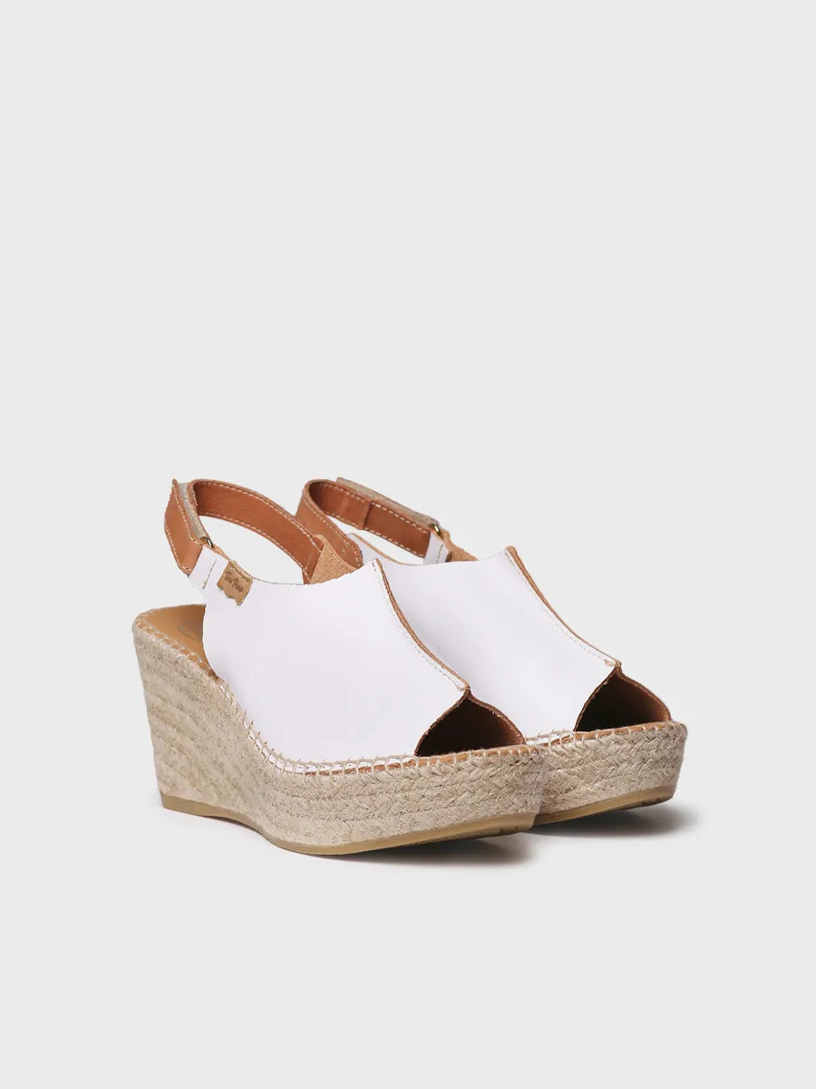 zapatillas mujer - Alpargata de mujer en piel con cuña y cierre de velcro | LUGANO-P - Toni Pons