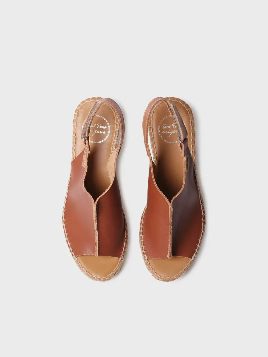 zapatillas mujer - Alpargata de mujer en piel con cuña y cierre de velcro | LUGANO-P  - Toni Pons