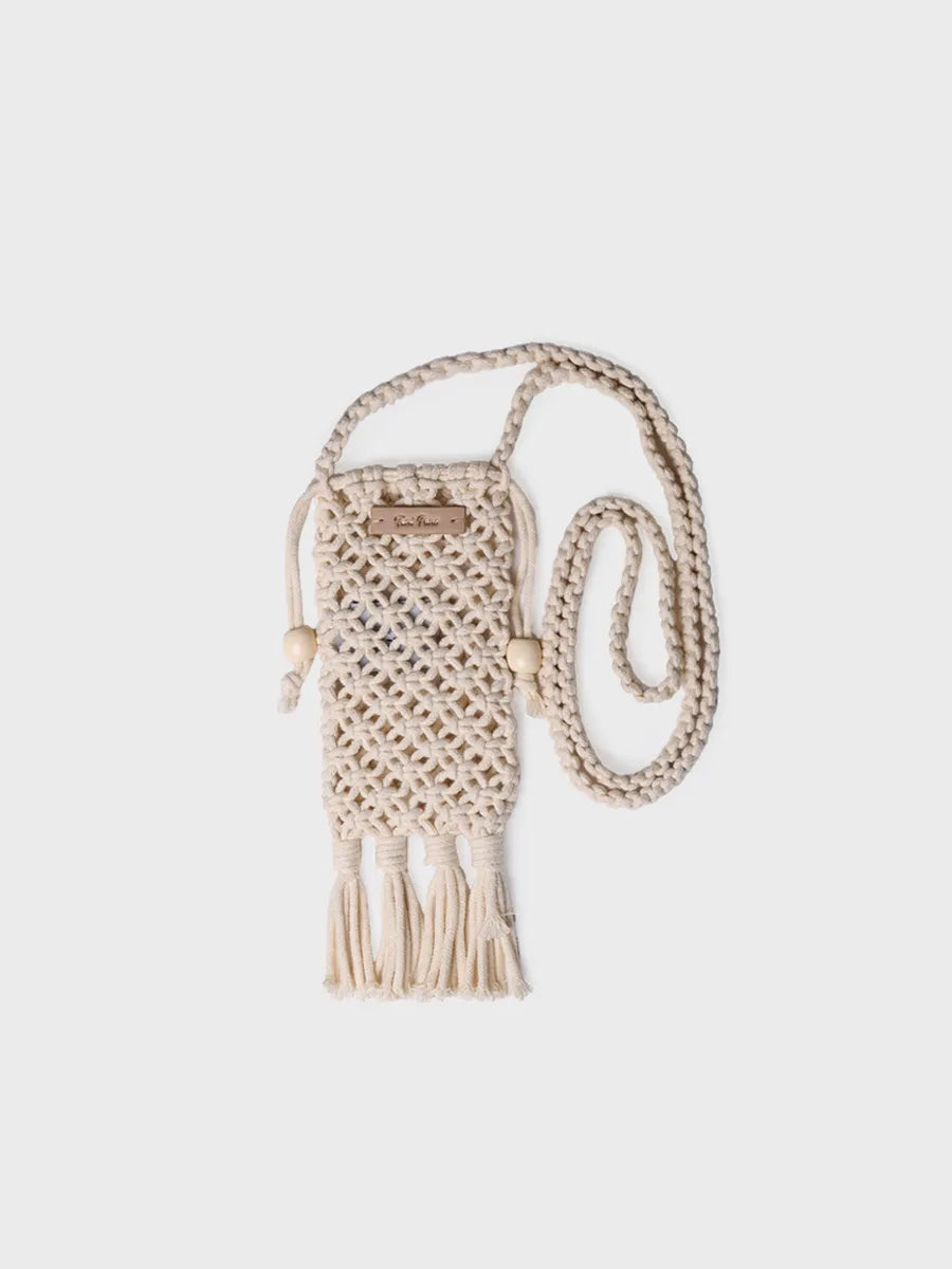 Complementos - Bolso para móvil en crochet con flecos y cierres laterales | MAGALI - Toni Pons