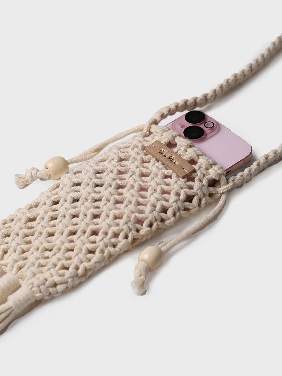 Complementos - Bolso para móvil en crochet con flecos y cierres laterales | MAGALI - Toni Pons
