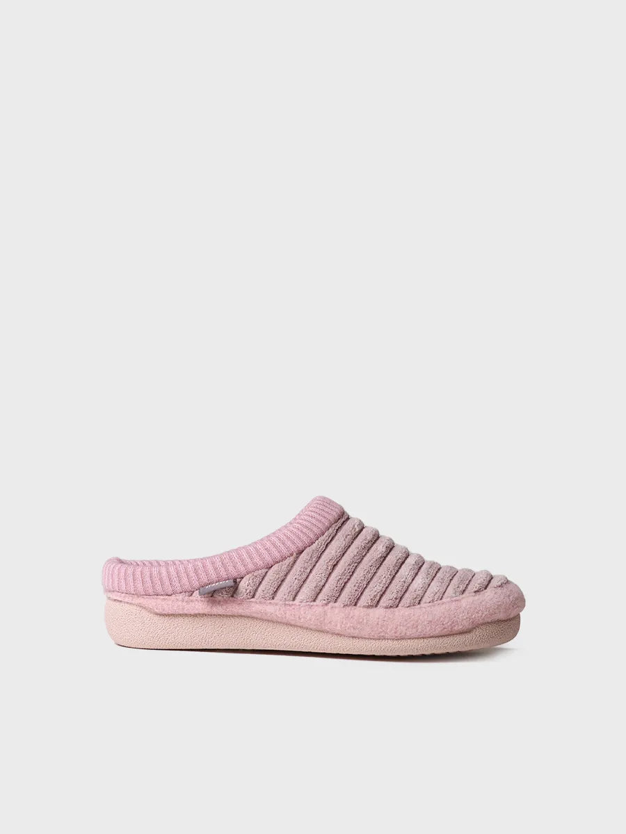 zapatillas de casa mujer - Zapatilla tipo zueco para mujer en fieltro y pelo sintético en Crudo | MALU-OD - Toni Pons