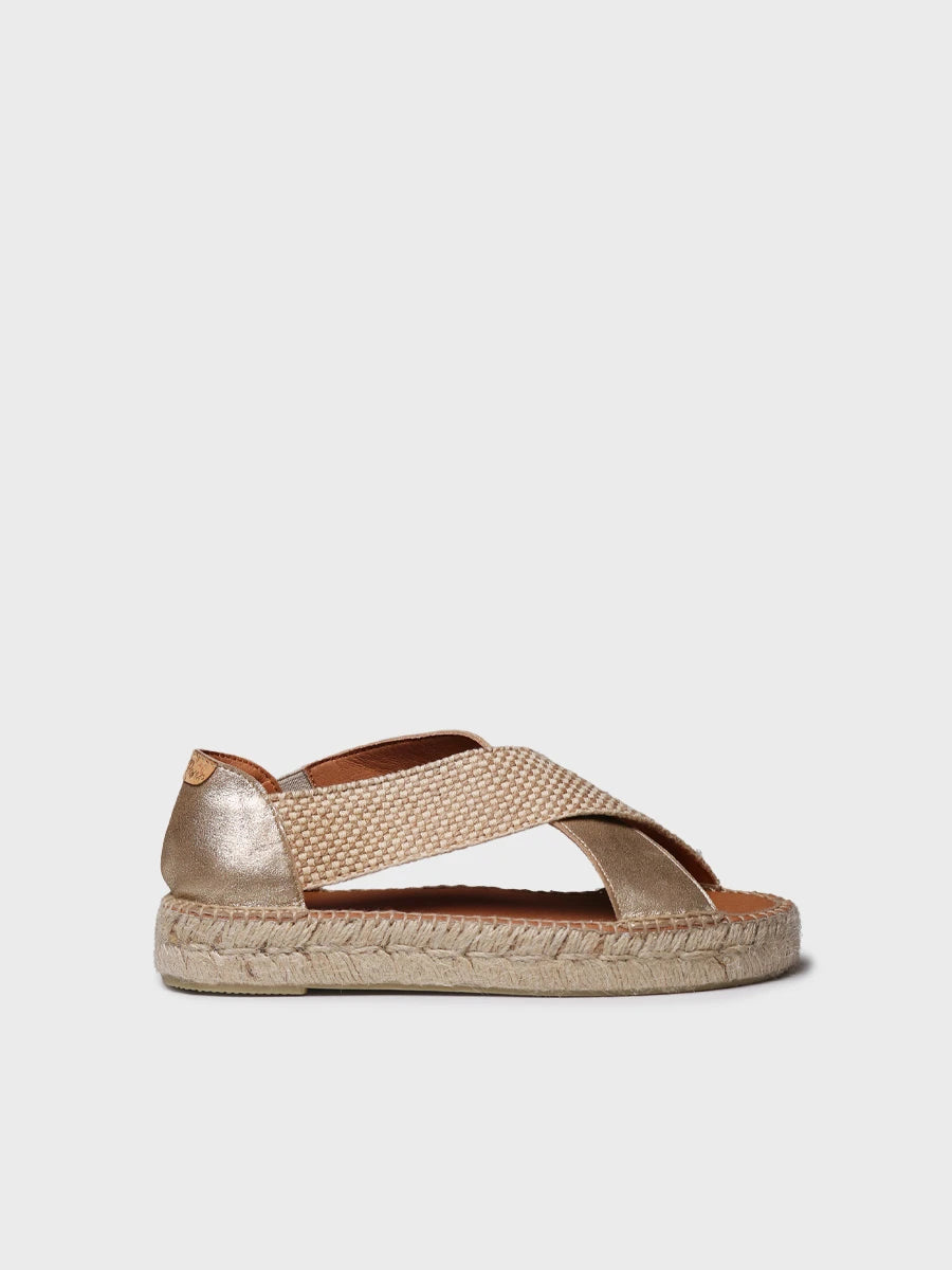 - Alpargata plana de mujer en serraje y rafia | MAR - Toni Pons