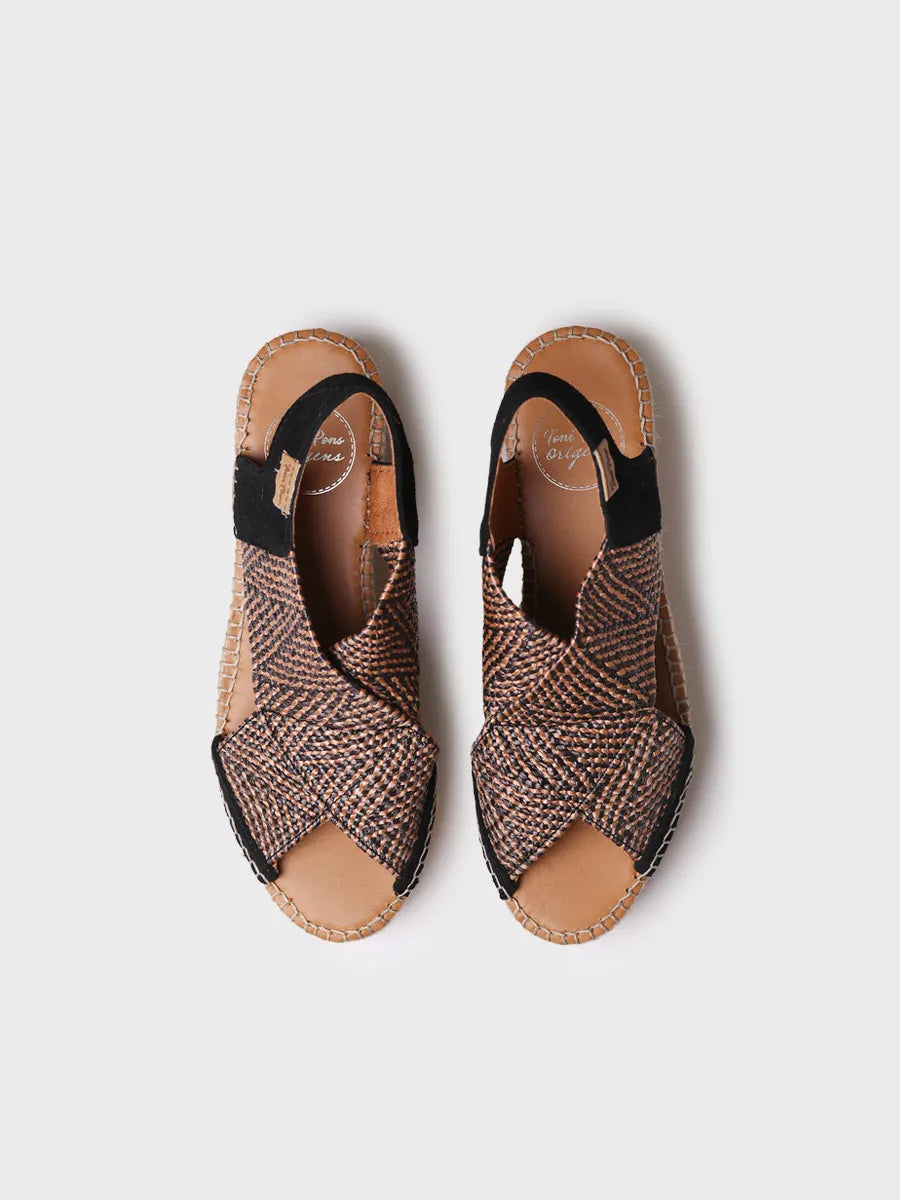 zapatillas mujer - Alpargata de mujer con cuña y tiras elásticas multicolor | MASAI - Toni Pons