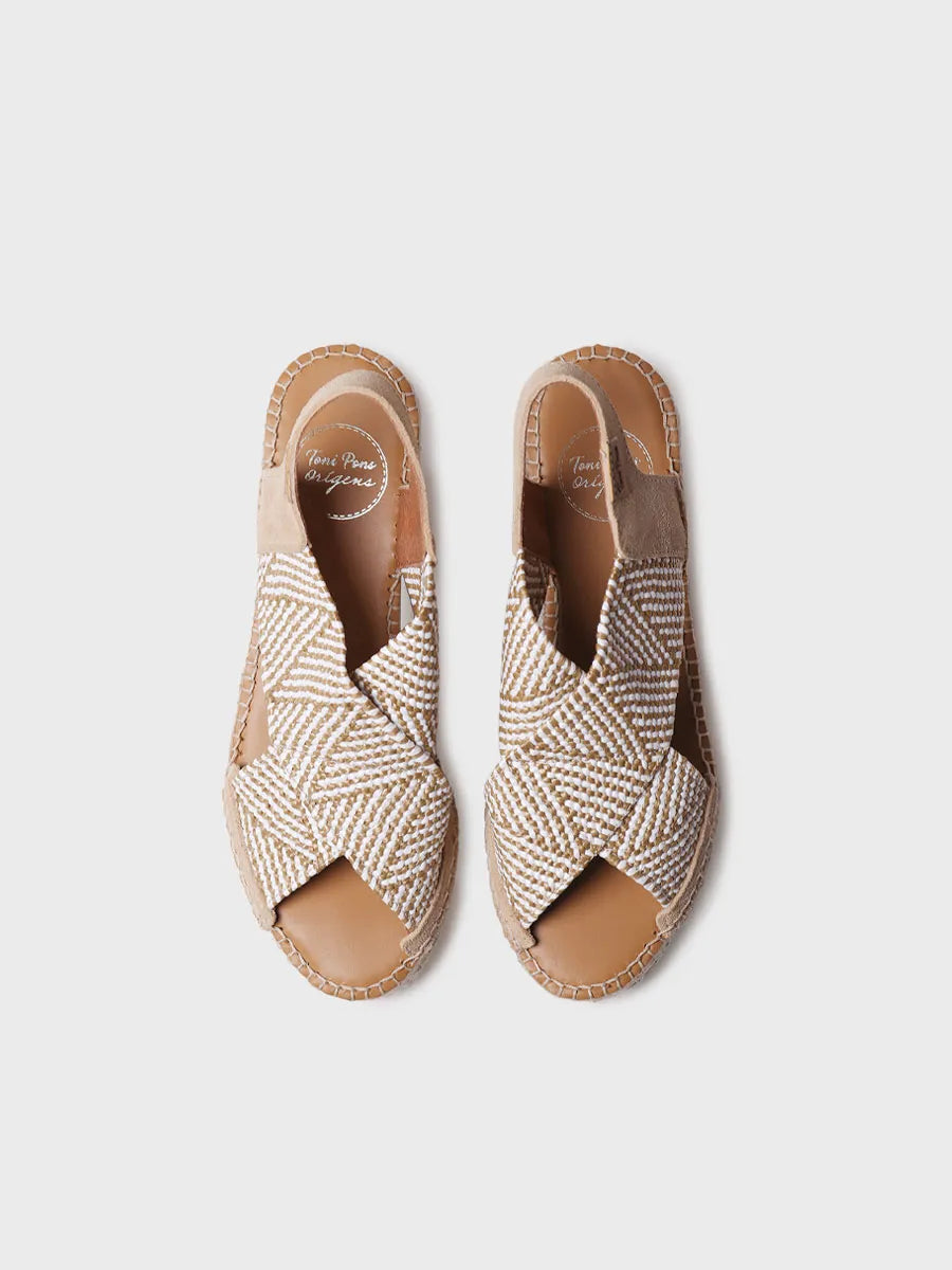 zapatillas mujer - Alpargata de mujer con cuña y tiras elásticas multicolor | MASAI - Toni Pons