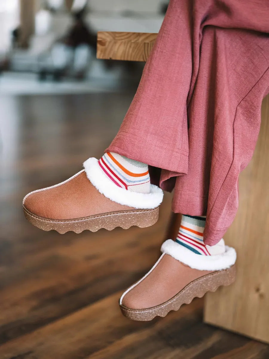 Women's multicoloured clog with platform