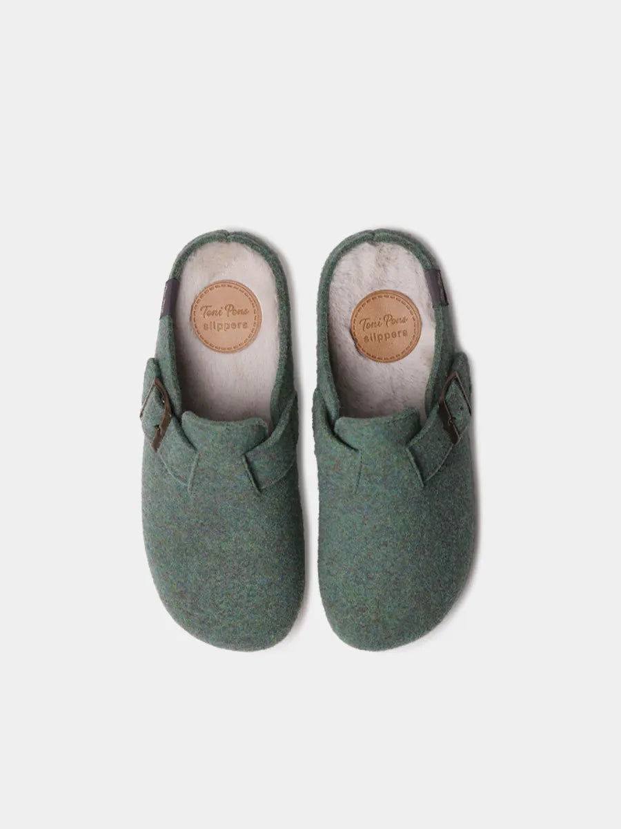 Women's babouche-style slipper with embroidered details