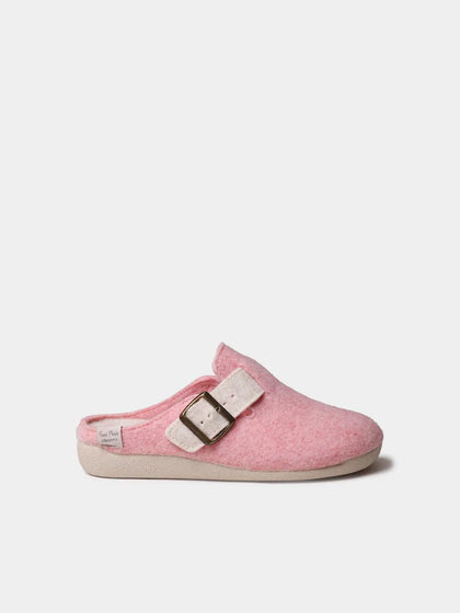 Zapatillas de casa mujer - Slipper de mujer tipo zueco con hebilla en fieltro reciclado | MIMA-FR - Toni Pons