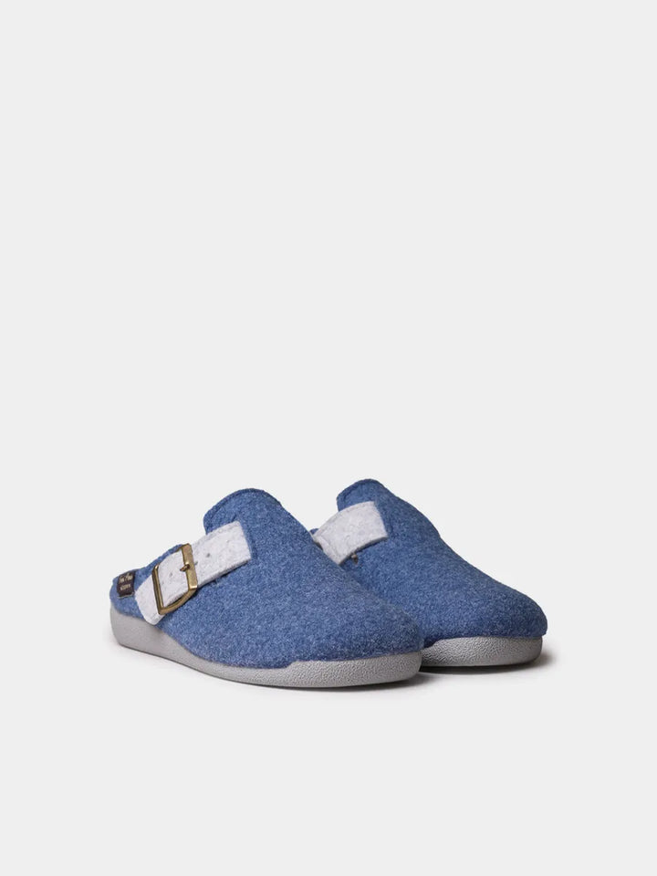 Zapatillas de casa mujer - Slipper de mujer tipo zueco con hebilla en fieltro reciclado | MIMA-FR - Toni Pons