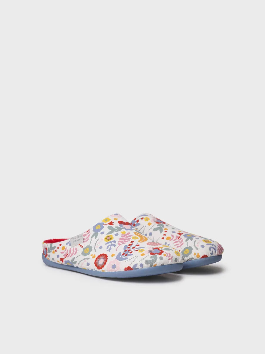 zapatillas mujer - Zapatilla de casa tipo zueco de mujer en algodón estampado | MIMI-TJ - Toni Pons