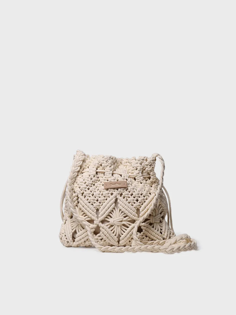 Bolso tipo bombonera en macramé TONI PONS