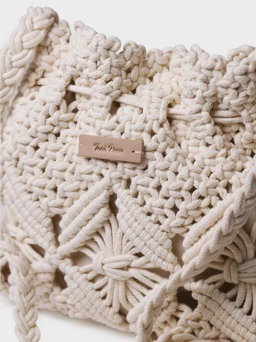 Complementos - Bolso tipo bombonera en macramé | MIREIA - Toni Pons