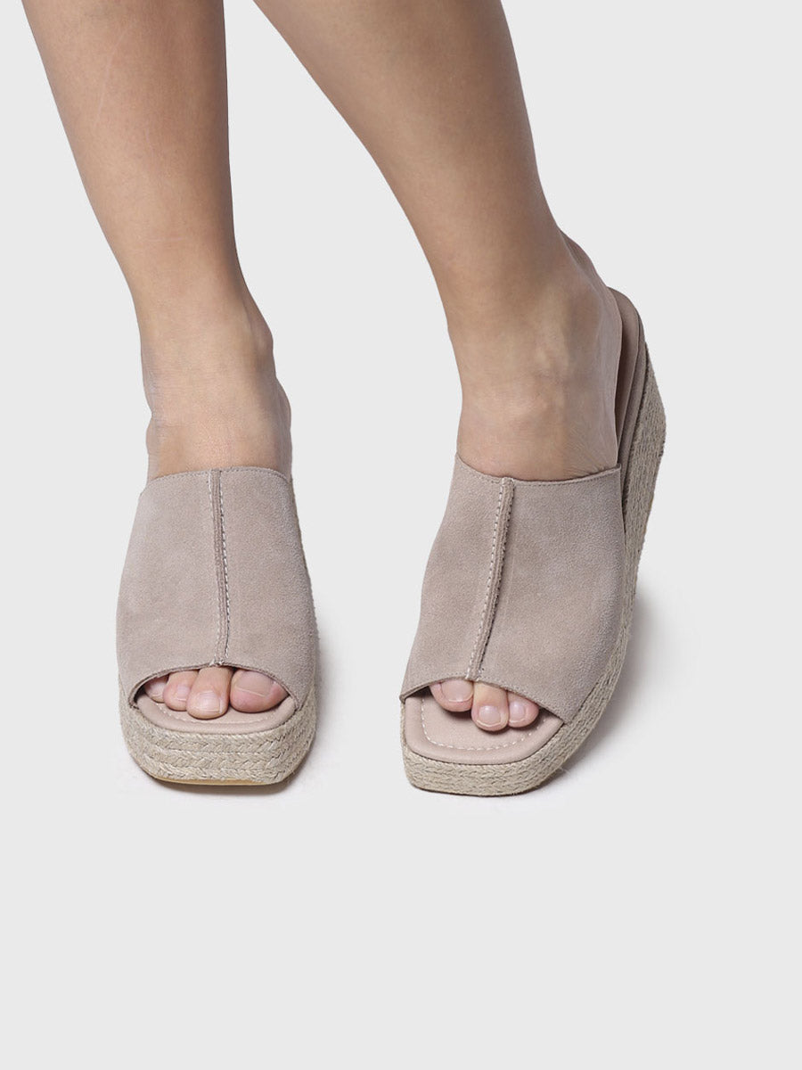 Alpargata mujer - Alpargata de mujer tipo zueco en serraje - Toni Pons