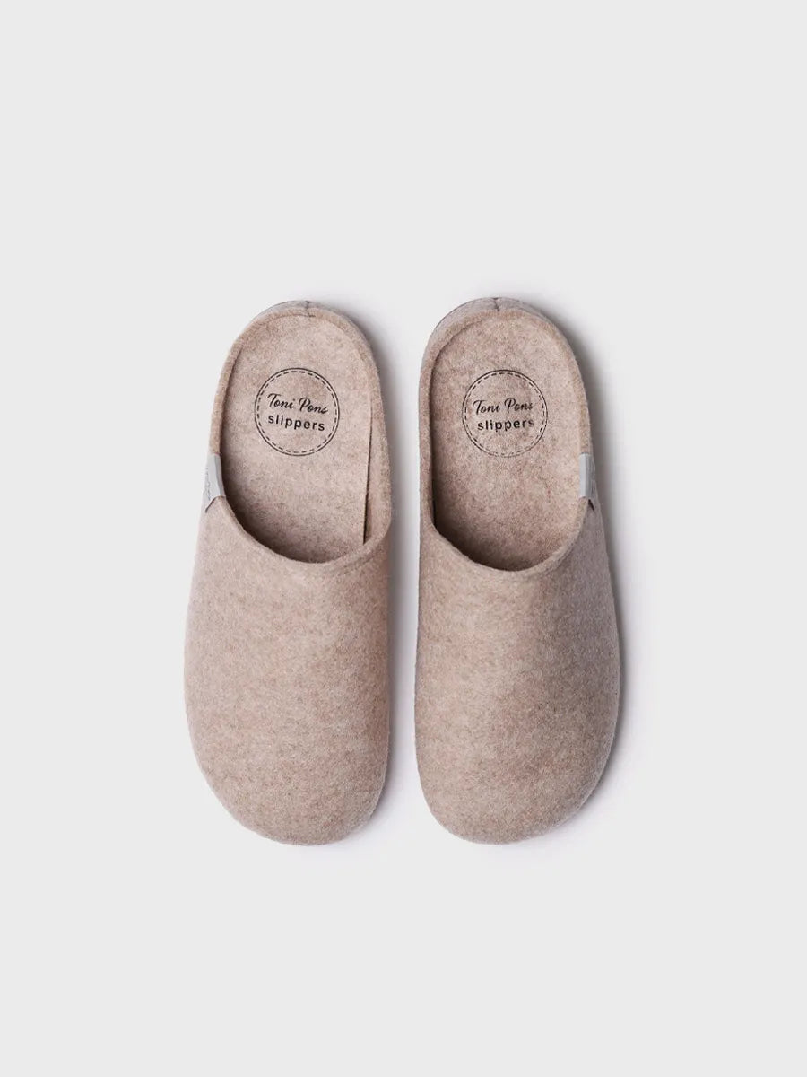 zapatillas de casa mujer - Zapatilla tipo zueco para mujer en fieltro reciclado | MONA-FR - Toni Pons