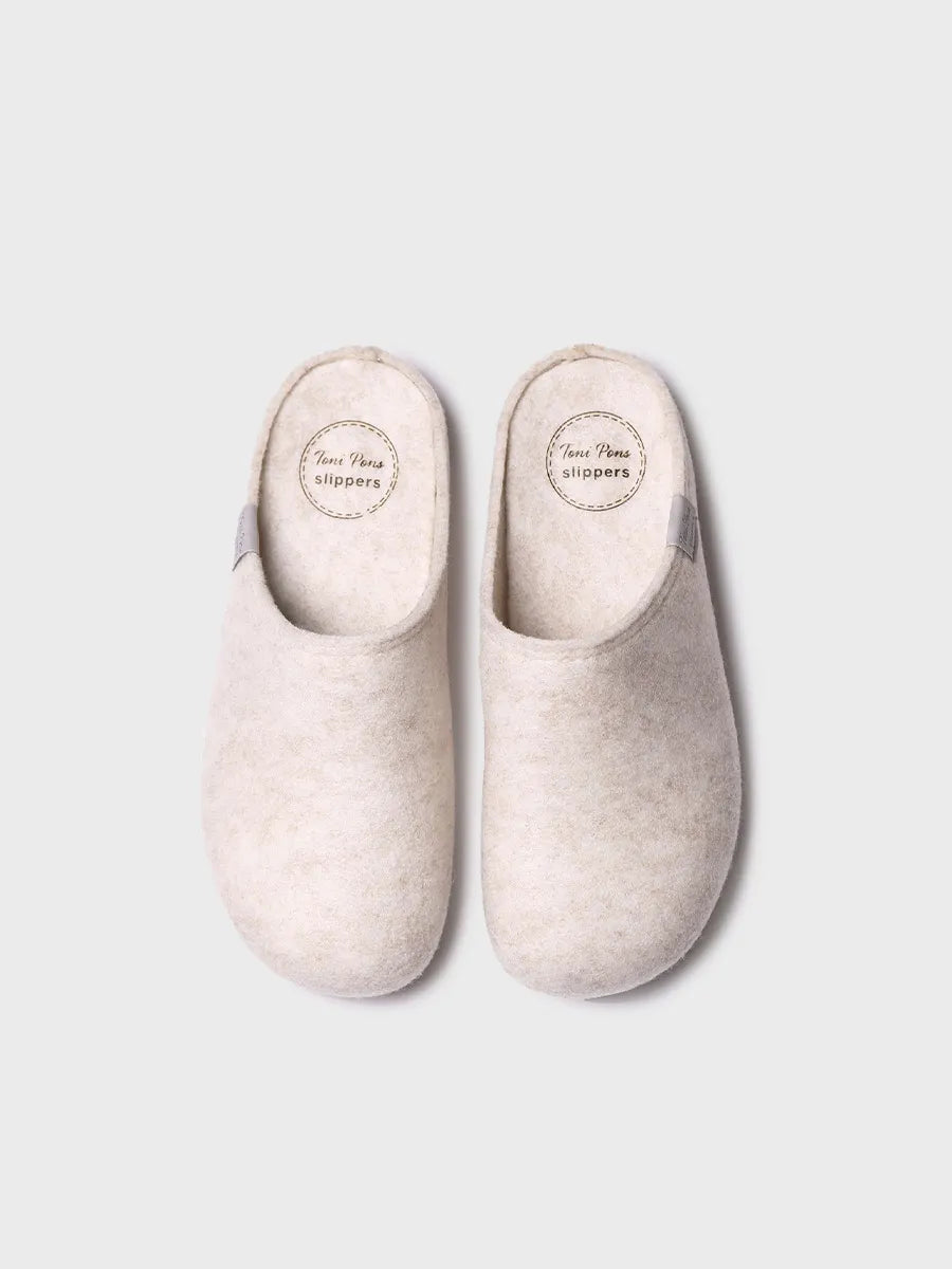 zapatillas de casa mujer - Zapatilla tipo zueco para mujer en fieltro reciclado | MONA-FR - Toni Pons