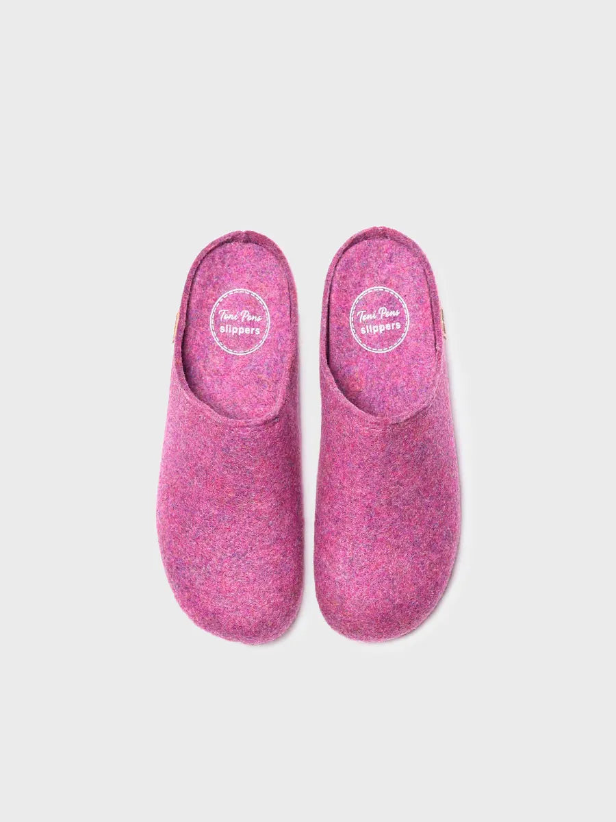 zapatillas de casa mujer - Zapatilla tipo zueco para mujer en fieltro reciclado | MONA-FR - Toni Pons