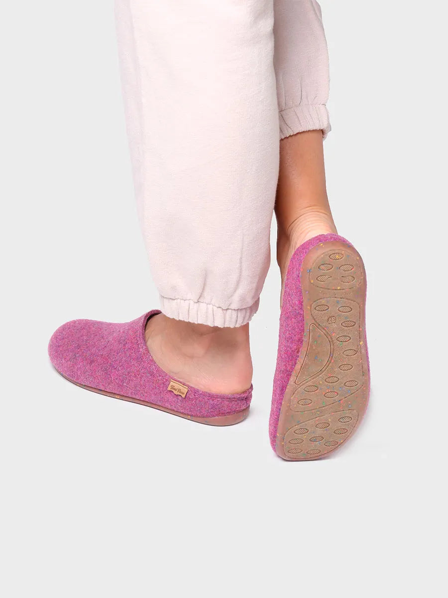 zapatillas de casa mujer - Zapatilla tipo zueco para mujer en fieltro reciclado | MONA-FR - Toni Pons