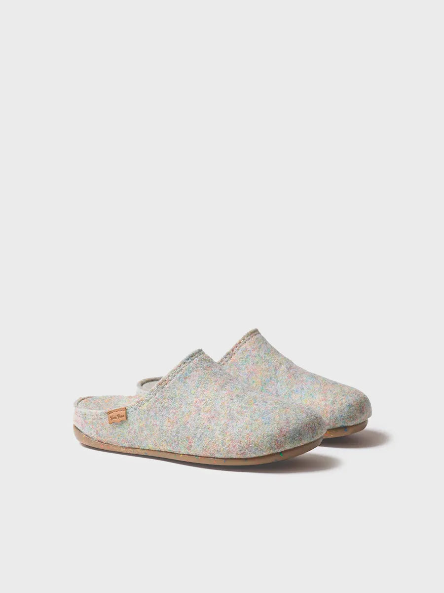 zapatillas de casa mujer - Zapatilla tipo zueco para mujer en fieltro reciclado | MONA-FR - Toni Pons