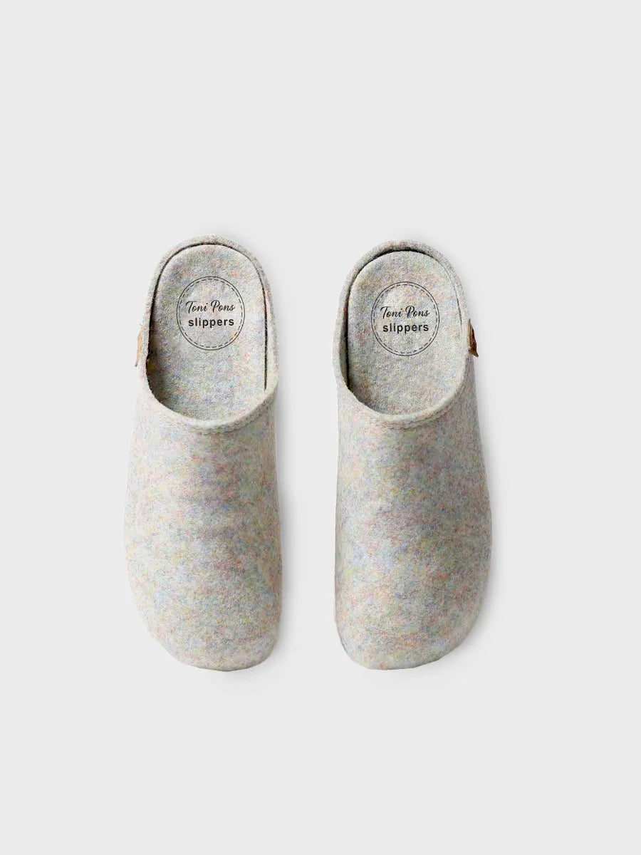 zapatillas de casa mujer - Zapatilla tipo zueco para mujer en fieltro reciclado | MONA-FR - Toni Pons