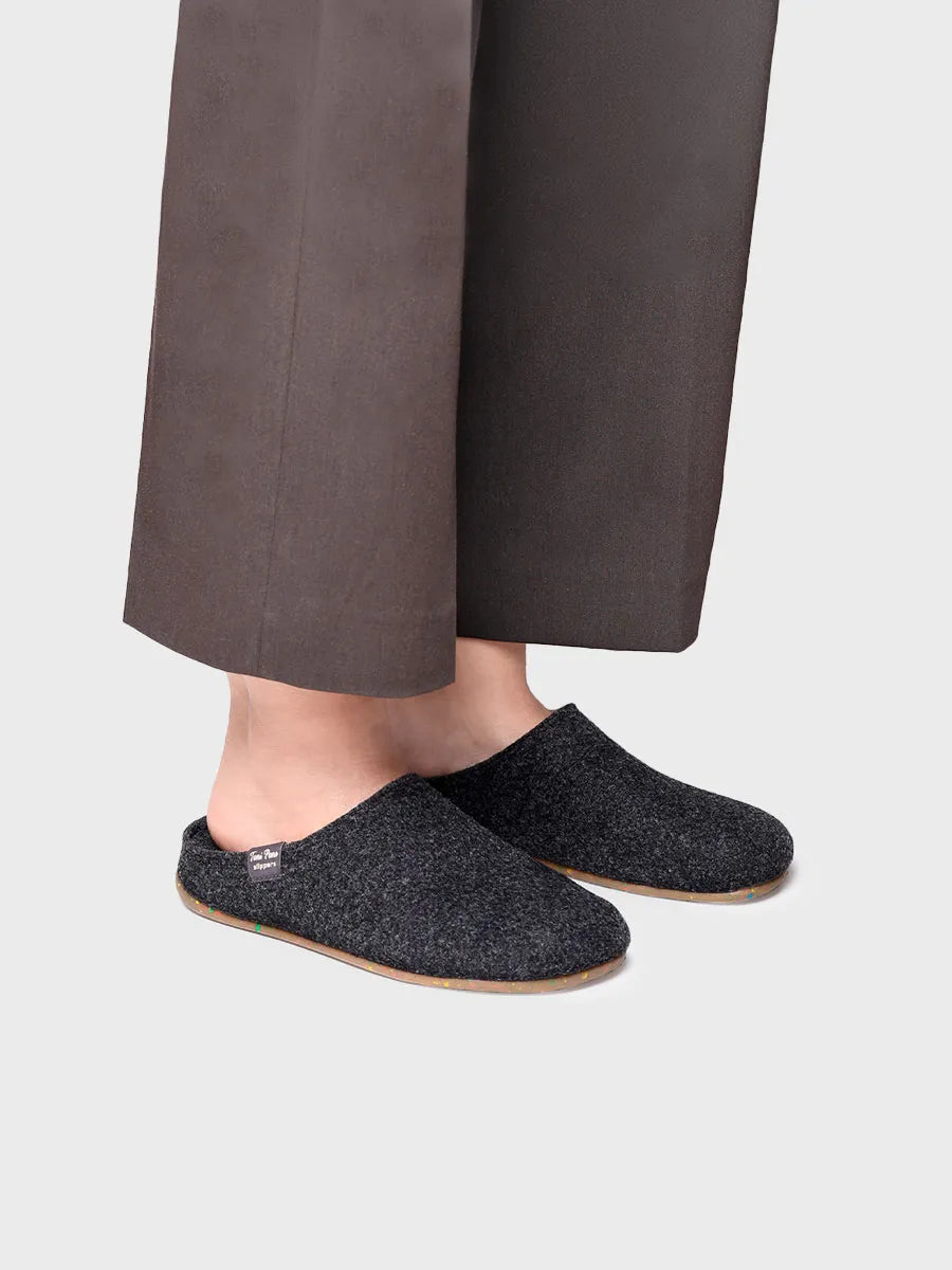 zapatillas de casa mujer - Zapatilla tipo zueco para mujer en fieltro reciclado | MONA-FR - Toni Pons