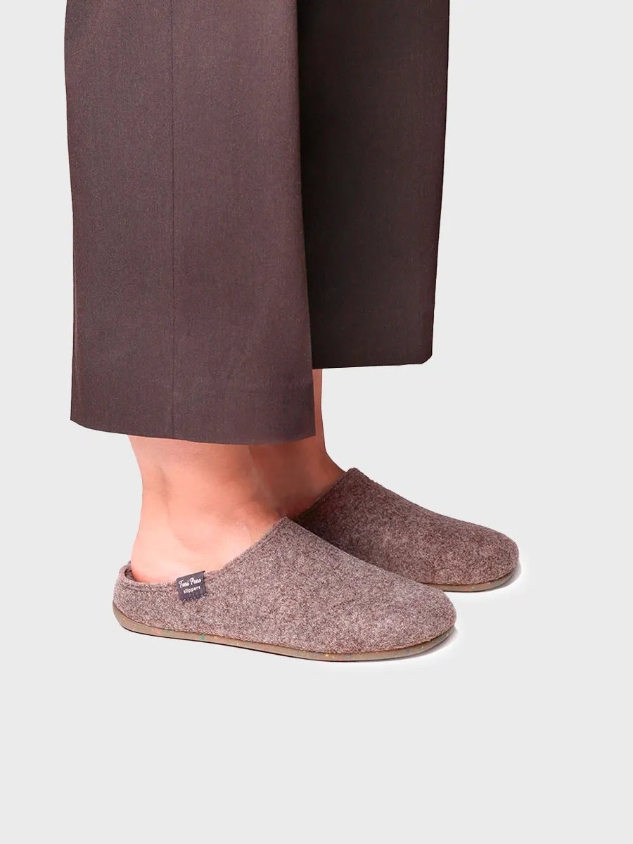 zapatillas de casa mujer - Zapatilla tipo zueco para mujer en fieltro reciclado | MONA-FR - Toni Pons