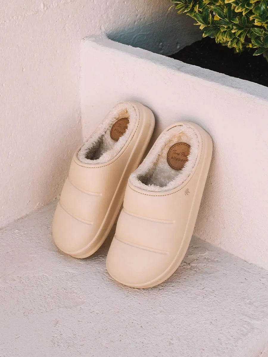 Women's babouche-style slipper in shearling