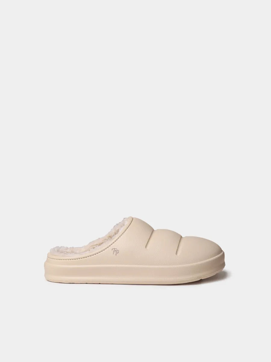Women's babouche-style slipper in shearling
