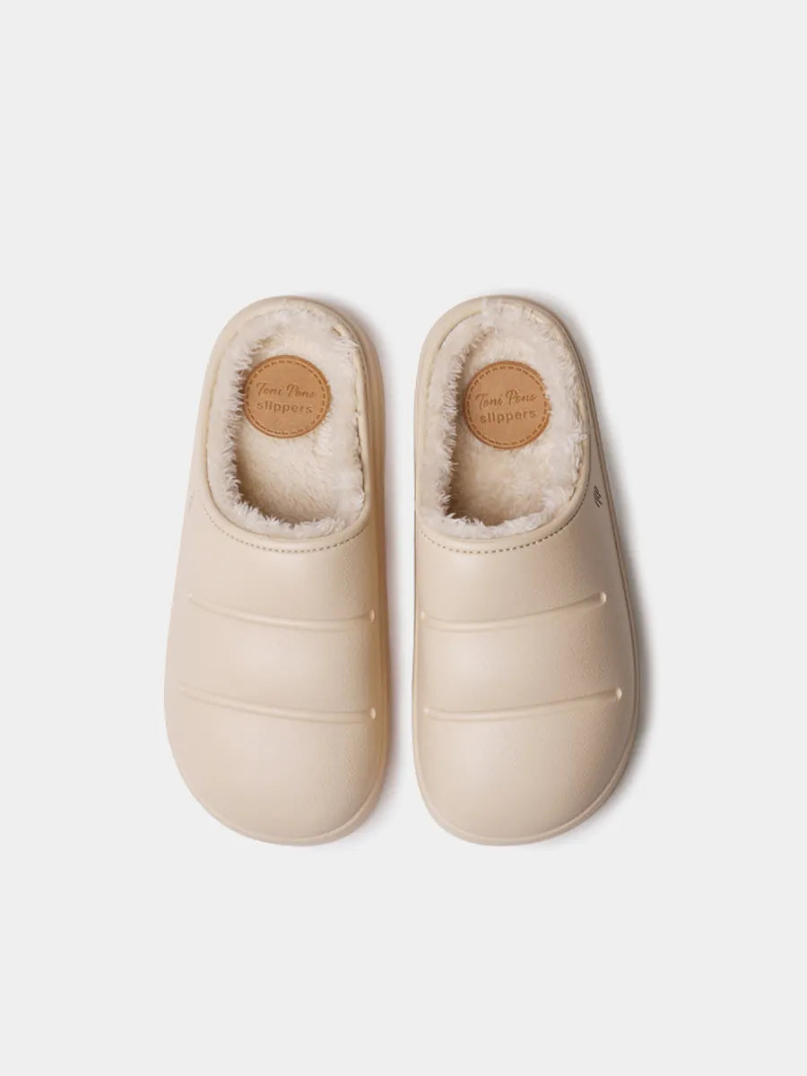 Women's babouche-style slipper in shearling