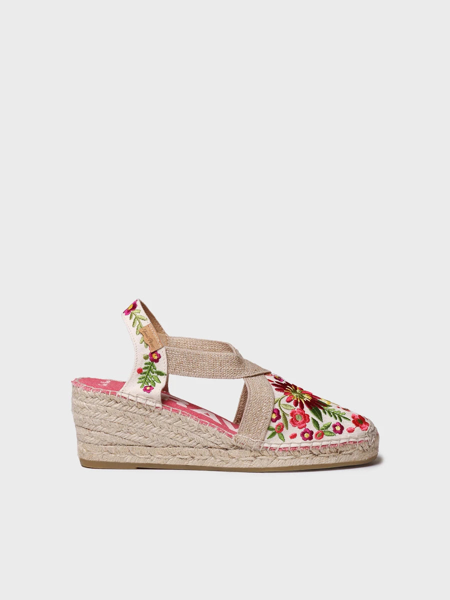 - Alpargata de mujer con cuña y bordado multicolor | MONTJOI - Toni Pons