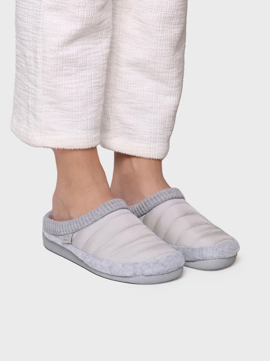 zapatillas mujer - Zapatilla tipo zueco para mujer en tejido acolchado y fieltro | MORA-TK - Toni Pons