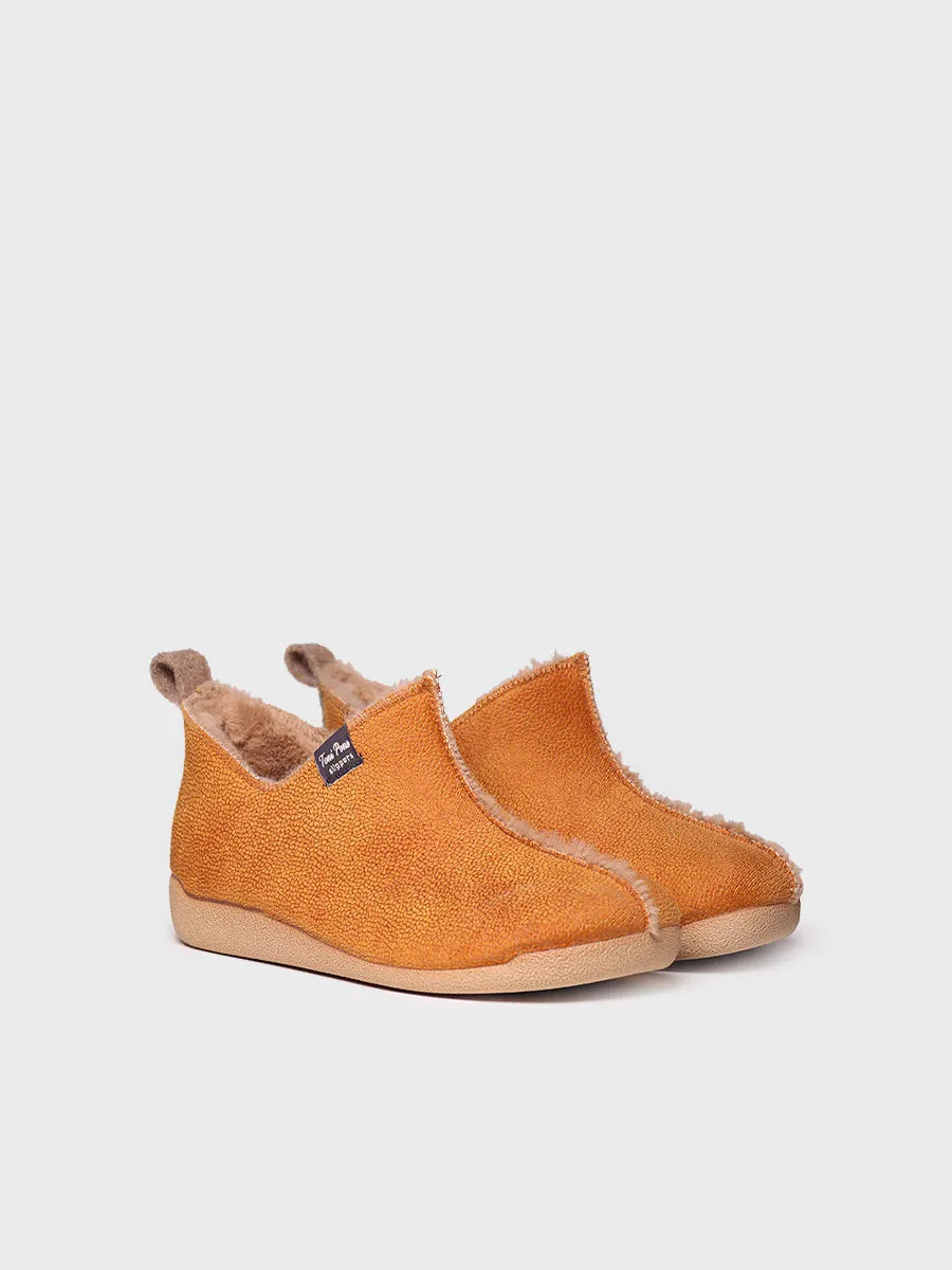 zapatillas de casa mujer - Zapatilla de casa abotinada para mujer en piel | MOSCU-BD - Toni Pons