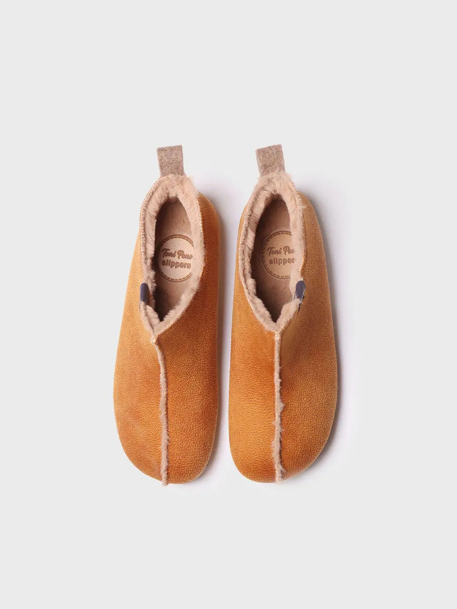 zapatillas de casa mujer - Zapatilla de casa abotinada para mujer en piel | MOSCU-BD - Toni Pons