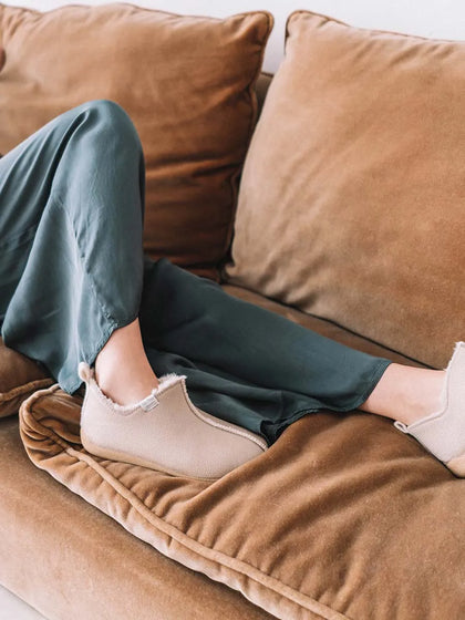 zapatillas de casa mujer - Zapatilla de casa abotinada para mujer en piel | MOSCU-BD - Toni Pons