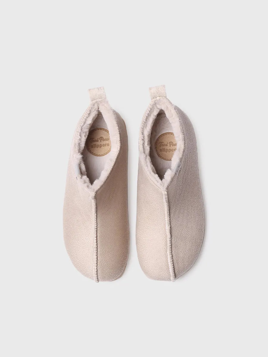 zapatillas de casa mujer - Zapatilla de casa abotinada para mujer en piel | MOSCU-BD - Toni Pons