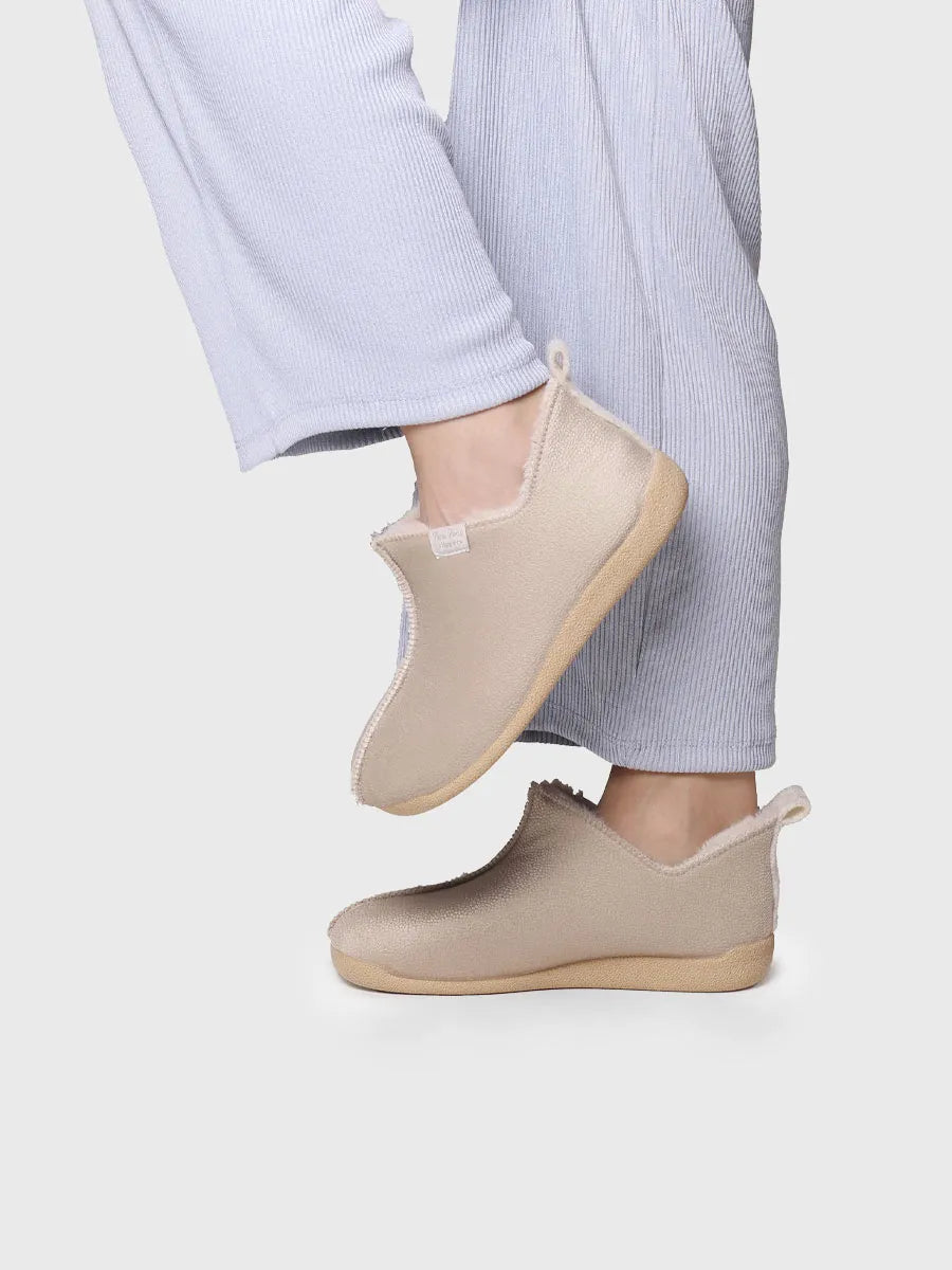 zapatillas de casa mujer - Zapatilla de casa abotinada para mujer en piel | MOSCU-BD - Toni Pons