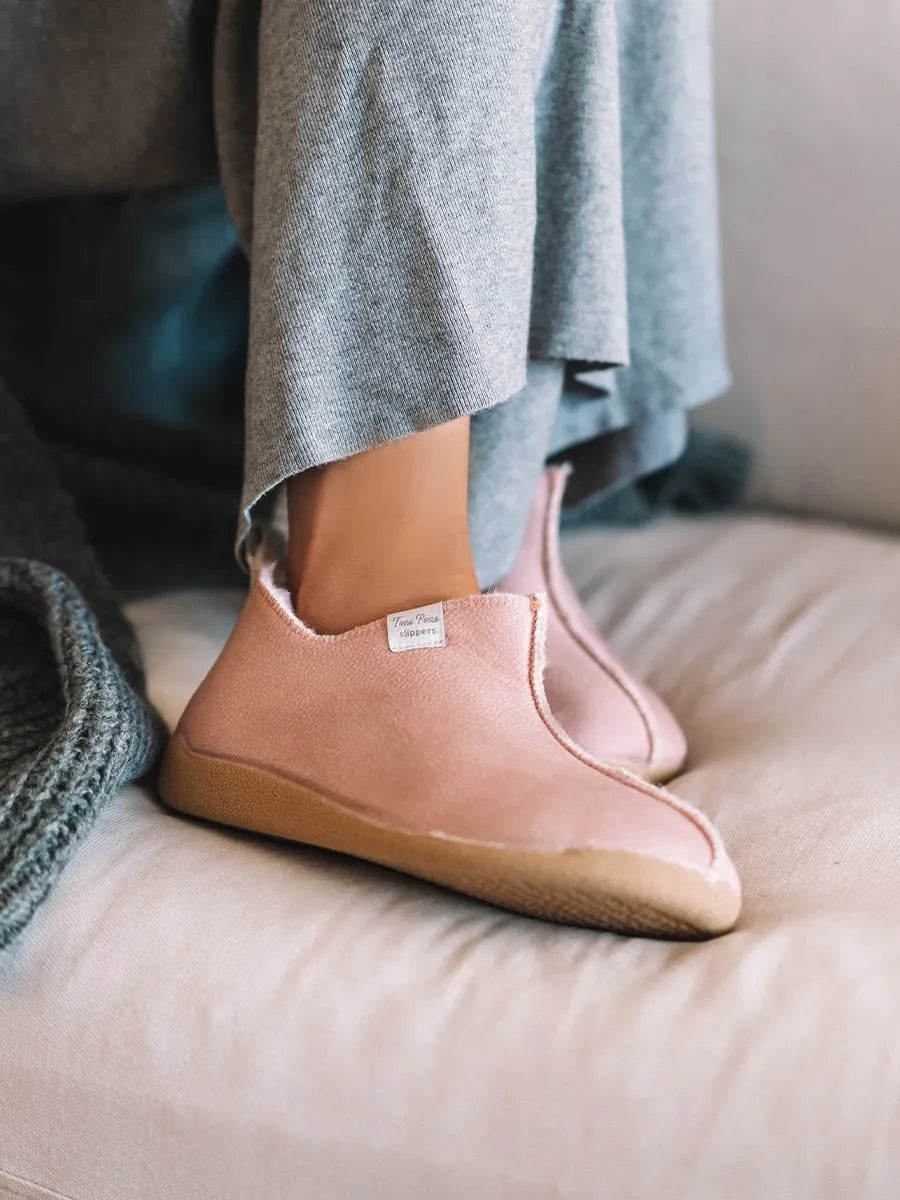 zapatillas de casa mujer - Zapatilla de casa abotinada para mujer en piel | MOSCU-BD - Toni Pons
