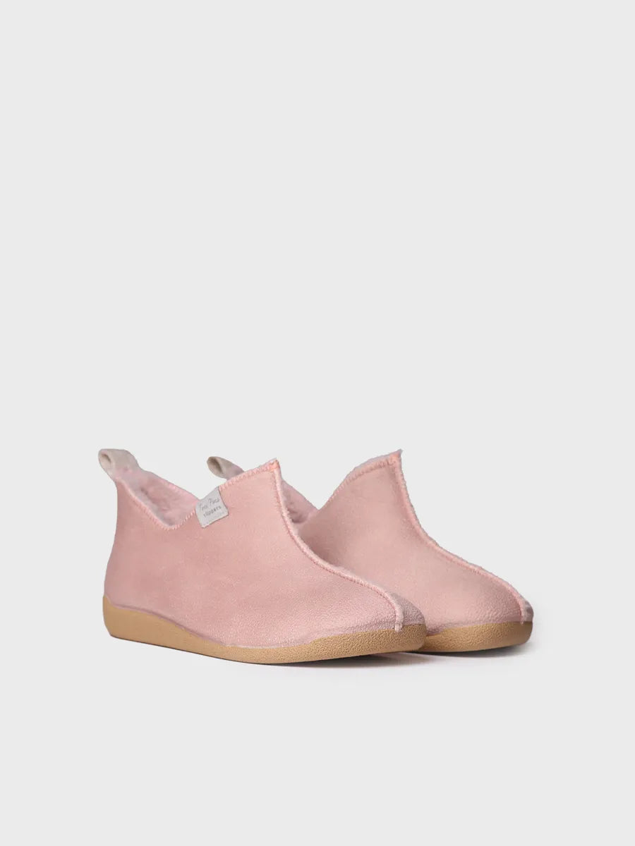 zapatillas de casa mujer - Zapatilla de casa abotinada para mujer en piel | MOSCU-BD - Toni Pons