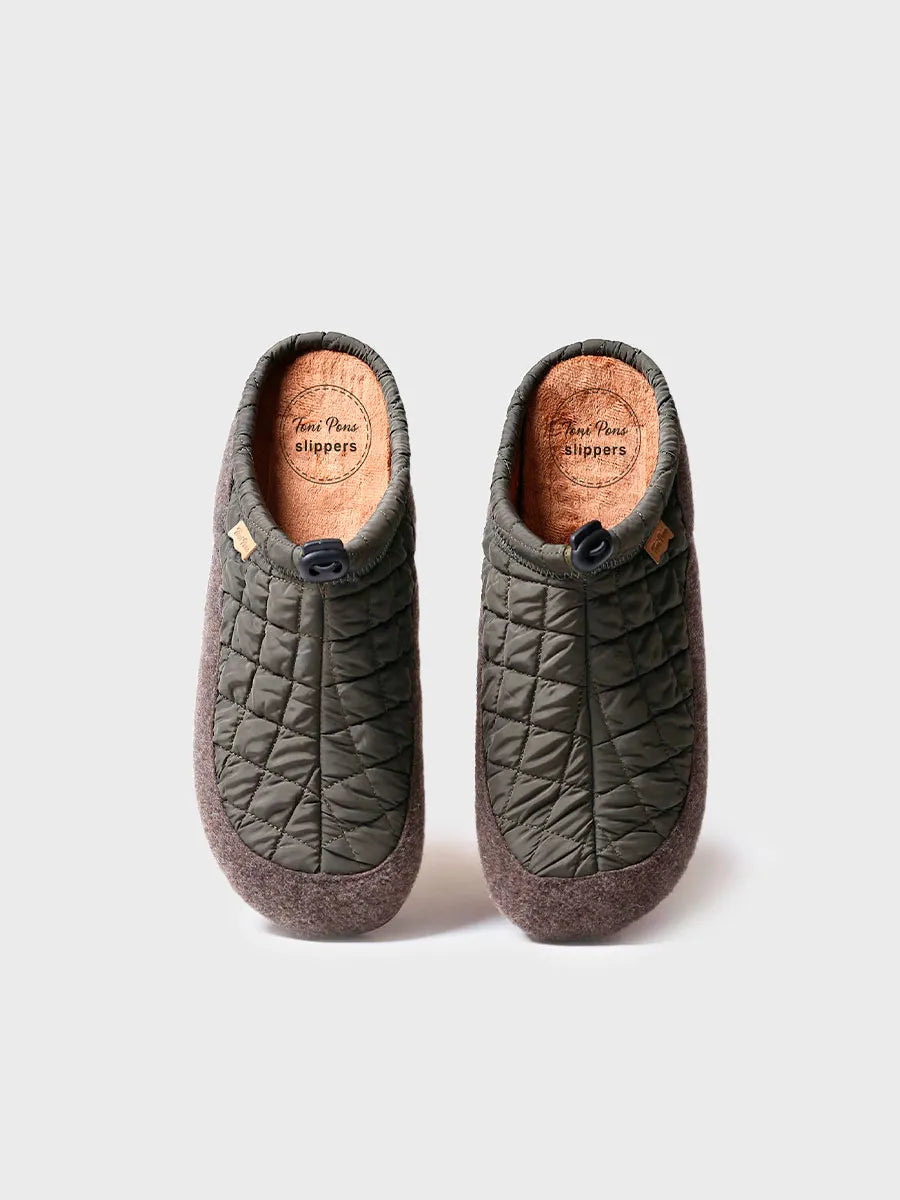 zapatillas de casa hombre - Zapatilla tipo zueco para hombre en tejido acolchado y fieltro | NADIR-UM - Toni Pons