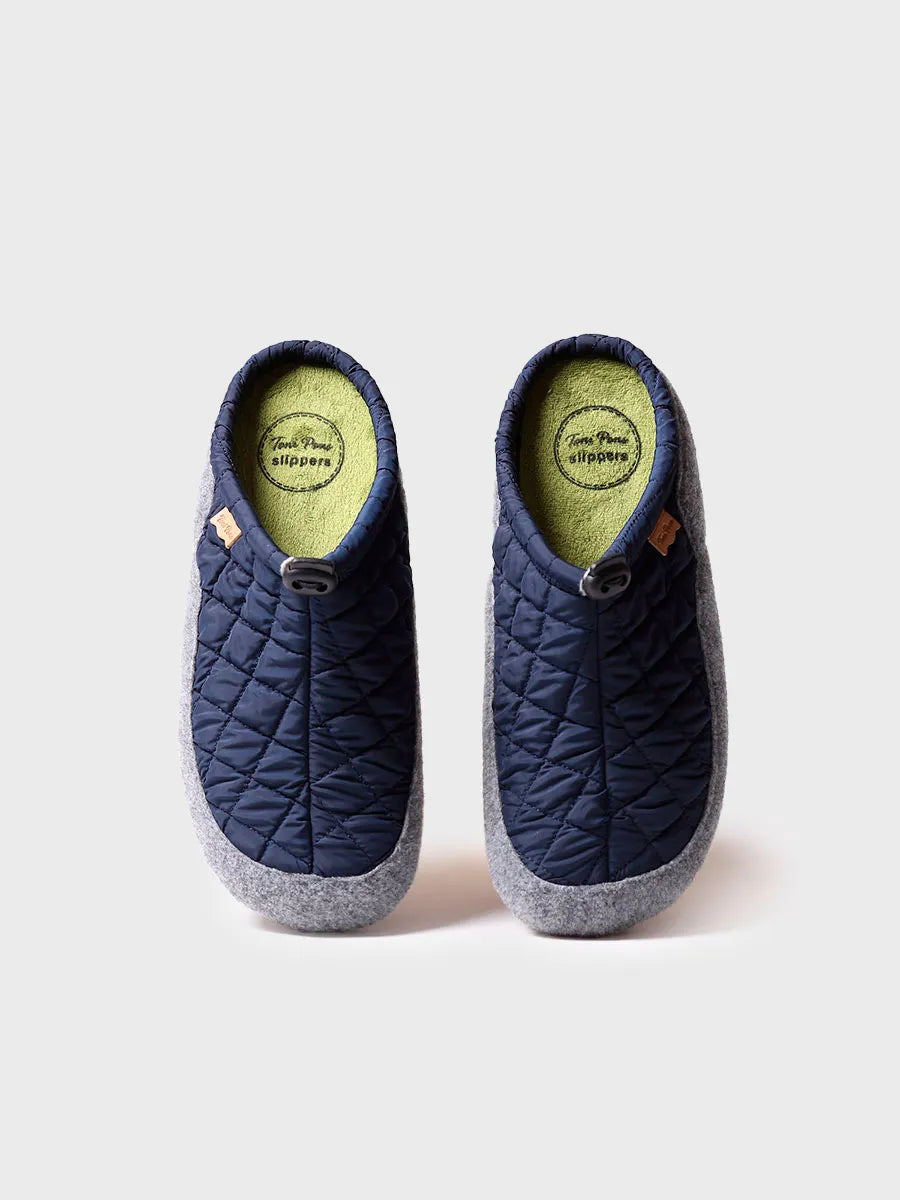 zapatillas de casa hombre - Zapatilla tipo zueco para hombre en tejido acolchado y fieltro | NADIR-UM - Toni Pons