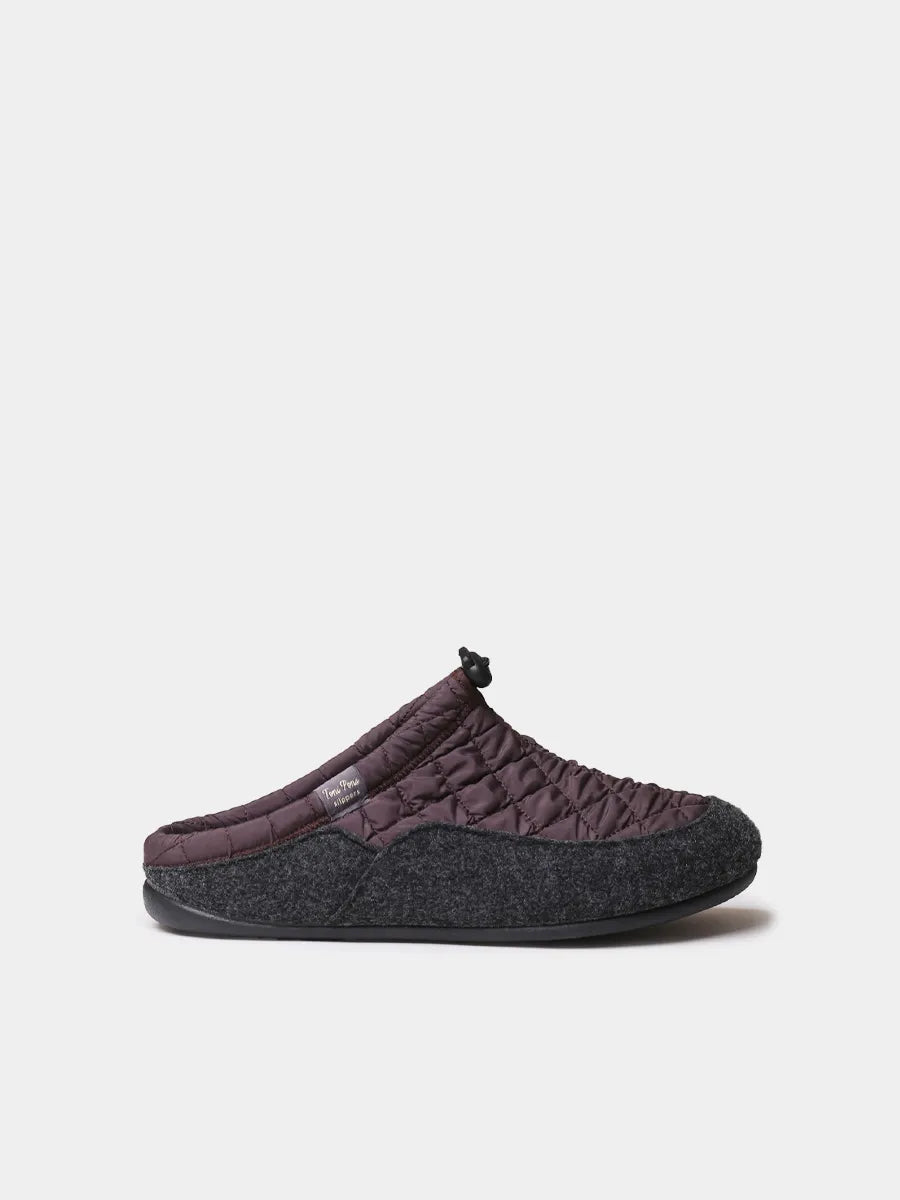 Zapatilla tipo zueco de hombre en tejido acolchado y fieltro | NADIR-UM
