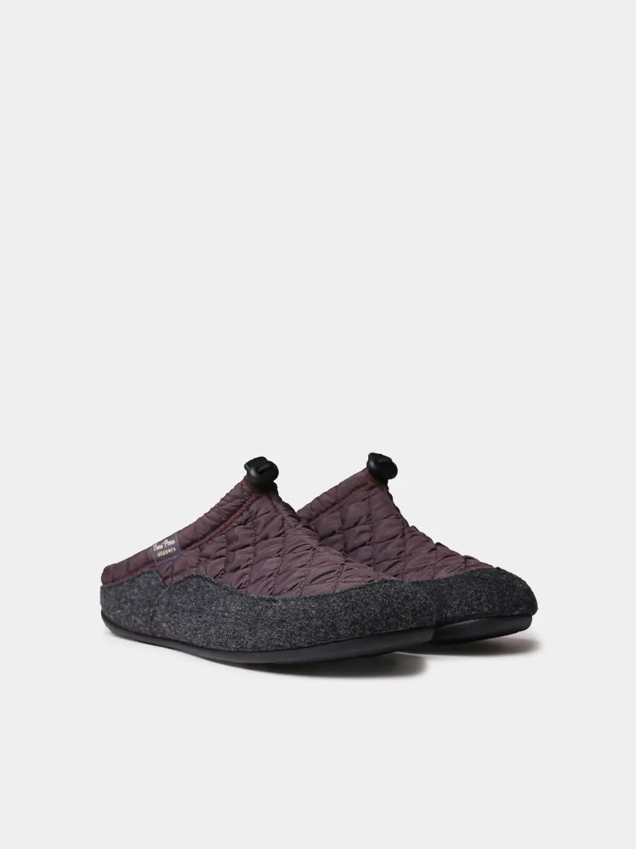 Zapatilla tipo zueco de hombre en tejido acolchado y fieltro | NADIR-UM