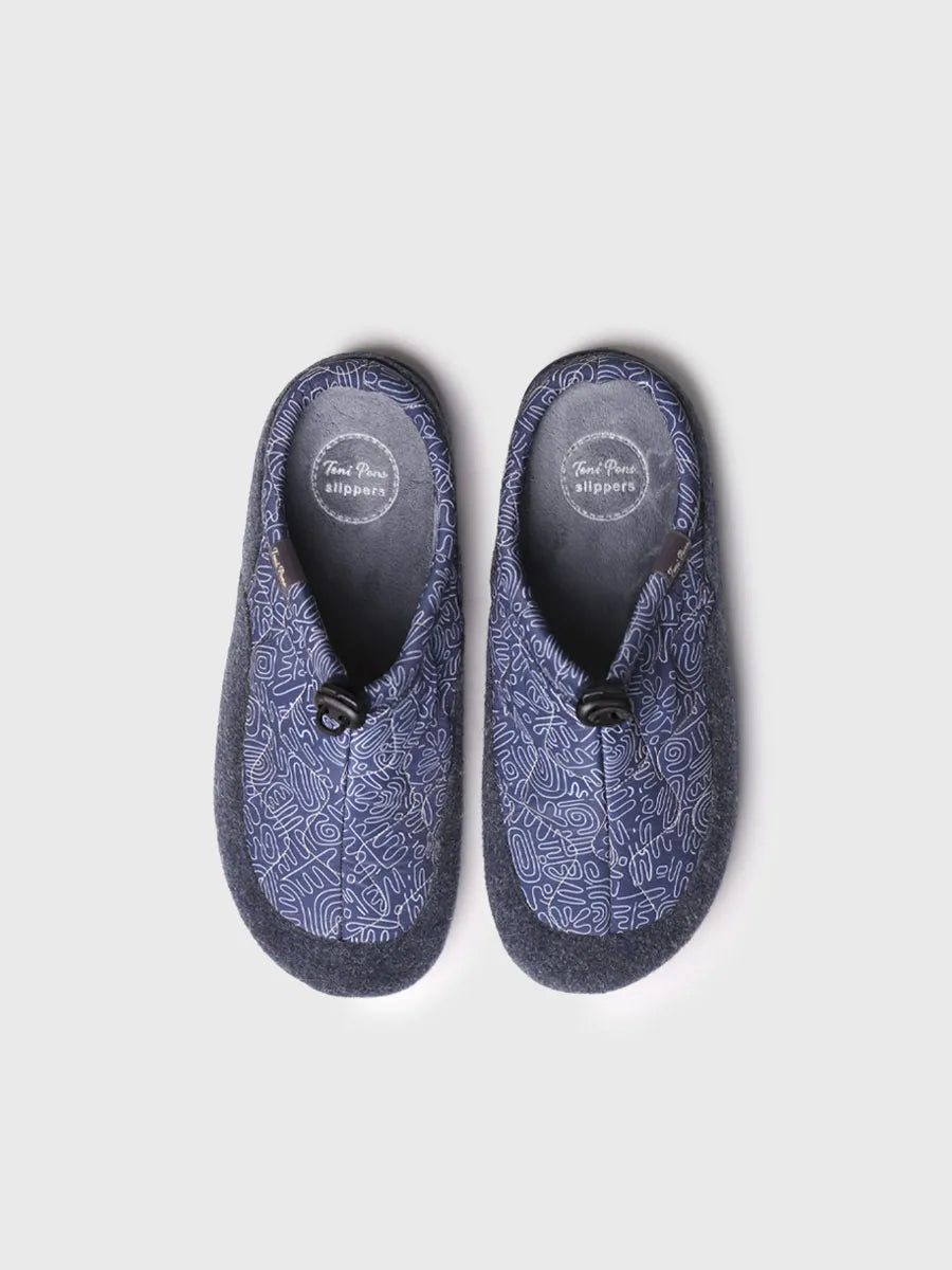 zapatillas hombre - Zapatilla tipo zueco para hombre en tejido acolchado y fieltro | NADIR-UM - Toni Pons