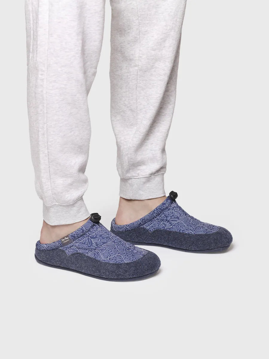 zapatillas hombre - Zapatilla tipo zueco para hombre en tejido acolchado y fieltro | NADIR-UM - Toni Pons