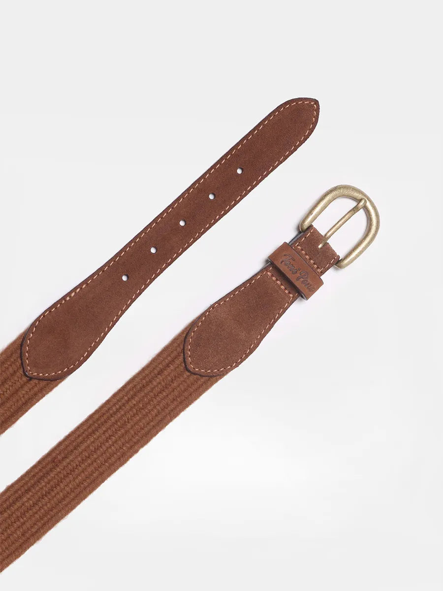 Women's belt in woolly fabric